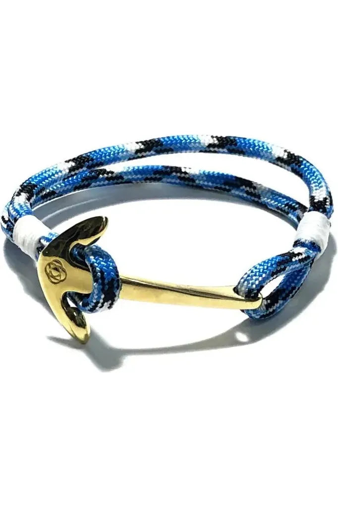 Blue Ice Nautical Brass Anchor Bracelet - DUNE + SALT