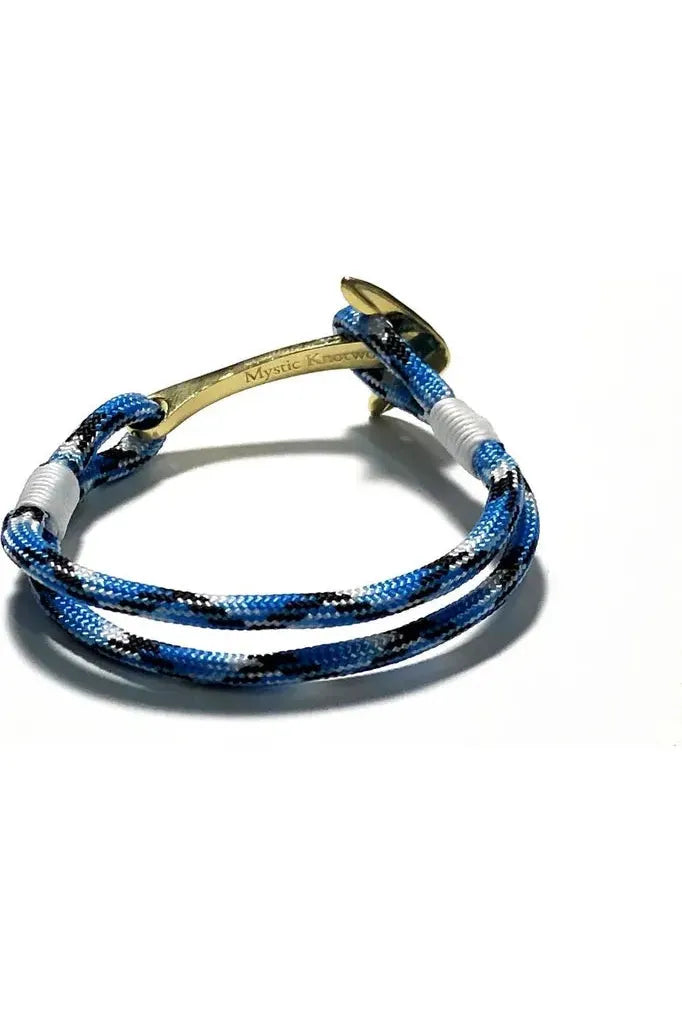 Blue Ice Nautical Brass Anchor Bracelet - DUNE + SALT