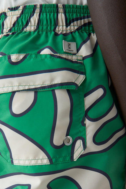 Swim Shorts with Print - Botanic Green - DUNE + SALT
