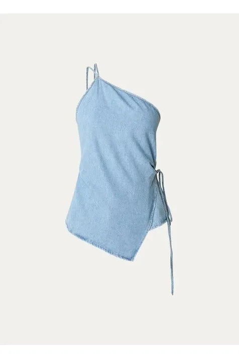 Denim Wrap Top - Light Blue - DUNE + SALT