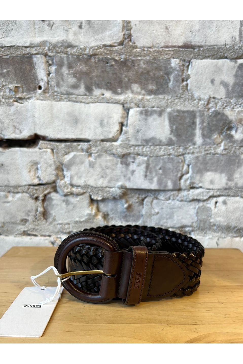 Braided Leather Belt - Burgundy - DUNE + SALT