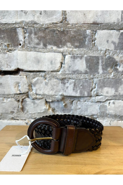 Braided Leather Belt - Burgundy - DUNE + SALT