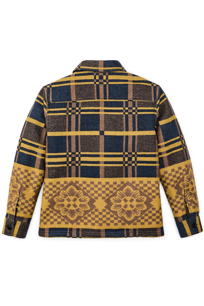Blanket Wool Overshirt - Flower Blanket Plaid / Bronze Brown - DUNE + SALT