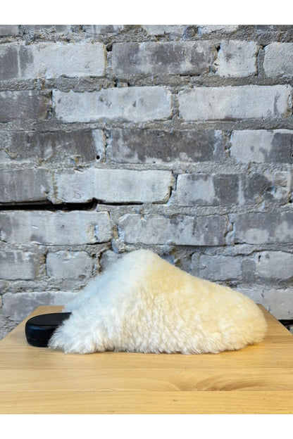 Shearling Slide - White - DUNE + SALT