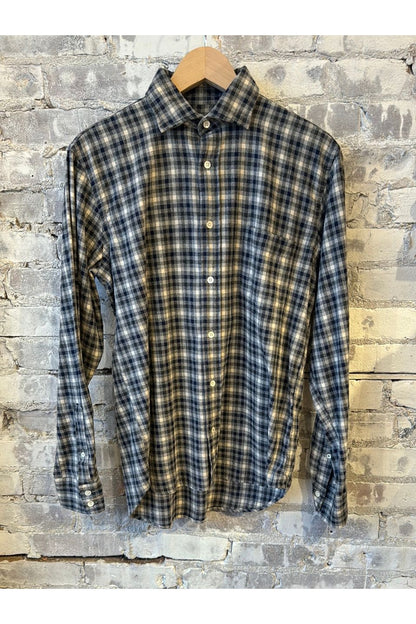 Paul Woven Flannel Shirt - Blue/White Check - DUNE + SALT