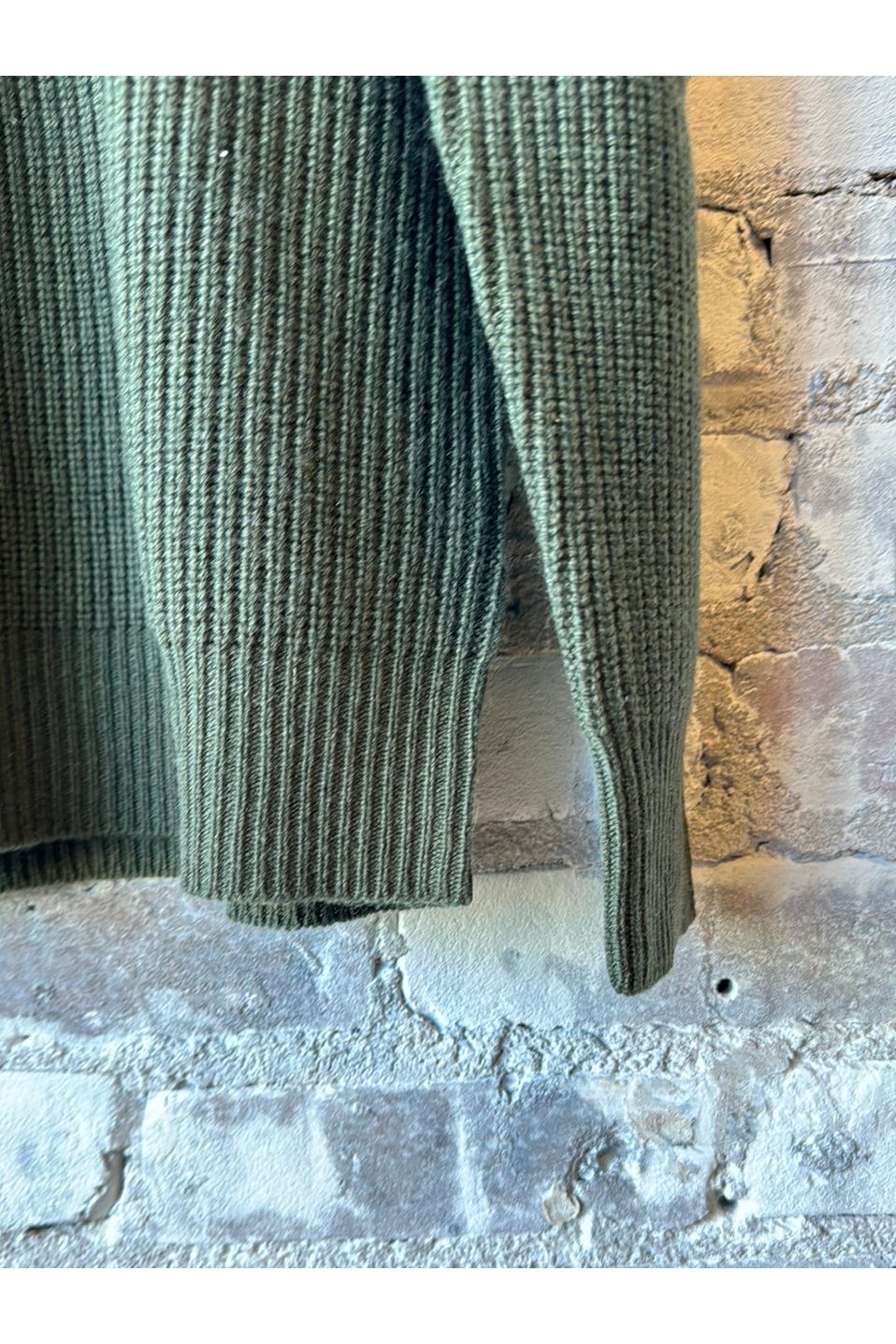 Wool Cashmere Rib Rollneck Sweater - Forest Green - DUNE + SALT