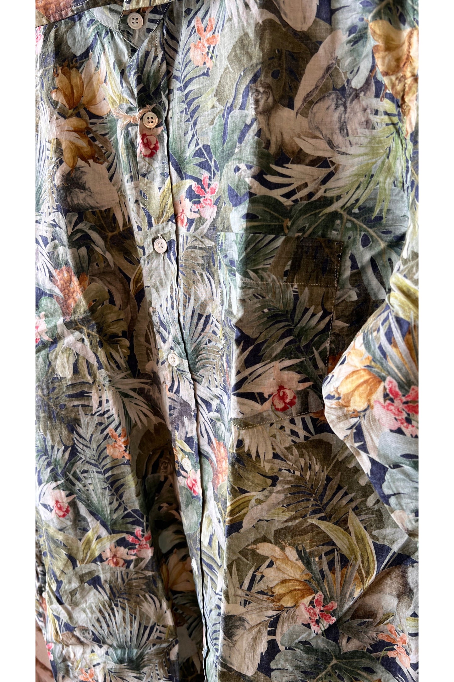 Paul Woven Shirt - Navy/Green Jungle - DUNE + SALT