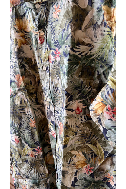 Paul Woven Shirt - Navy/Green Jungle - DUNE + SALT