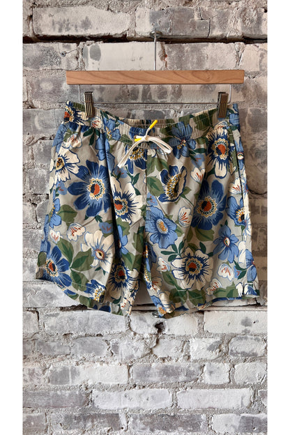 Printed Swim Short - Beige Floral - DUNE + SALT
