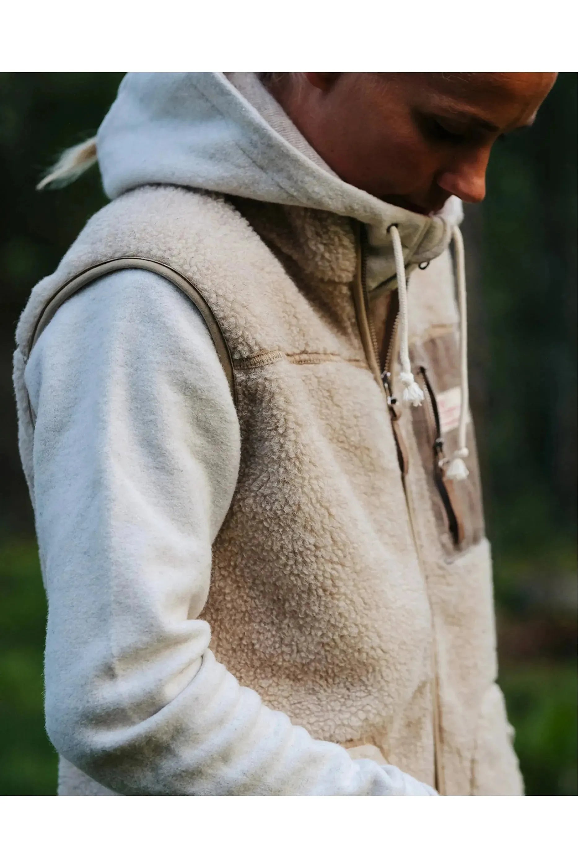 Women's Heroes Wool Fleece Vest - Natural - DUNE + SALT