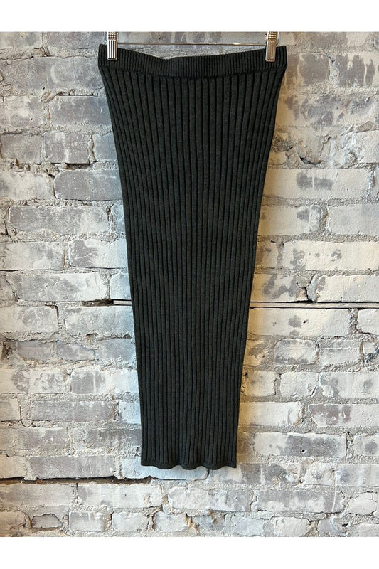 Reveal Silk Cashmere Rib Tube Skirt - Storm X Black - DUNE + SALT