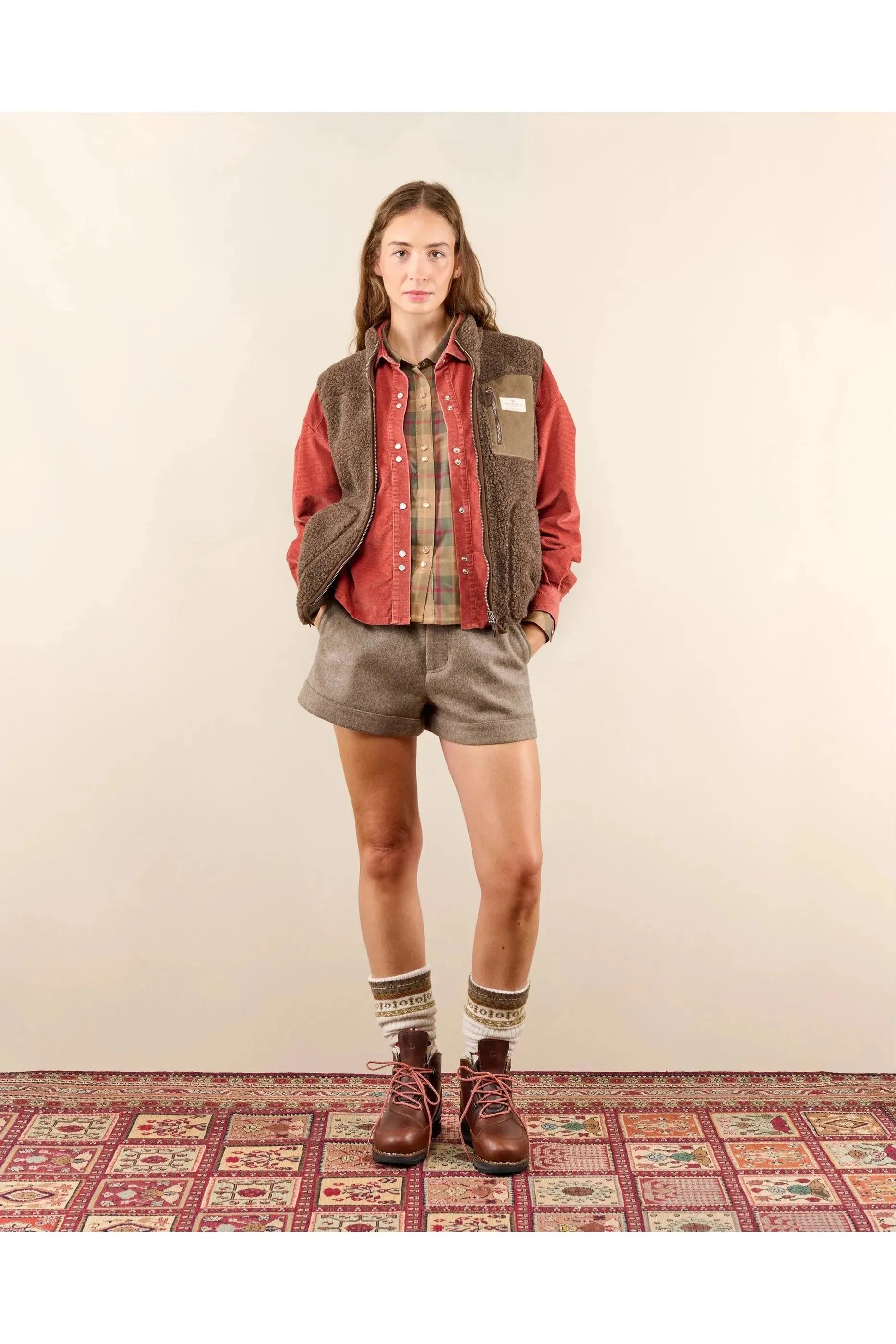 Women's Heroes Wool Fleece Vest - Natural - DUNE + SALT