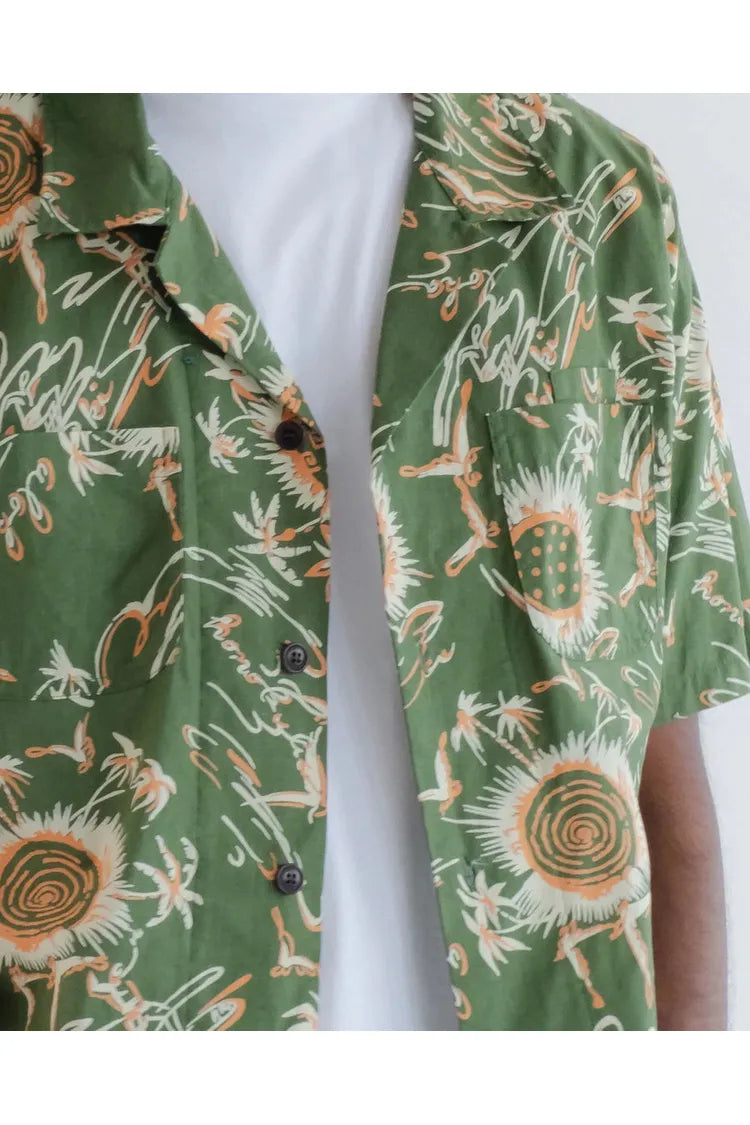 Aloha Shirt - Green Casa Print - DUNE + SALT