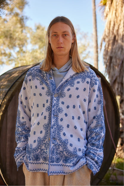 The Paisley Blanket Shirt Jacket - Indigo - DUNE + SALT