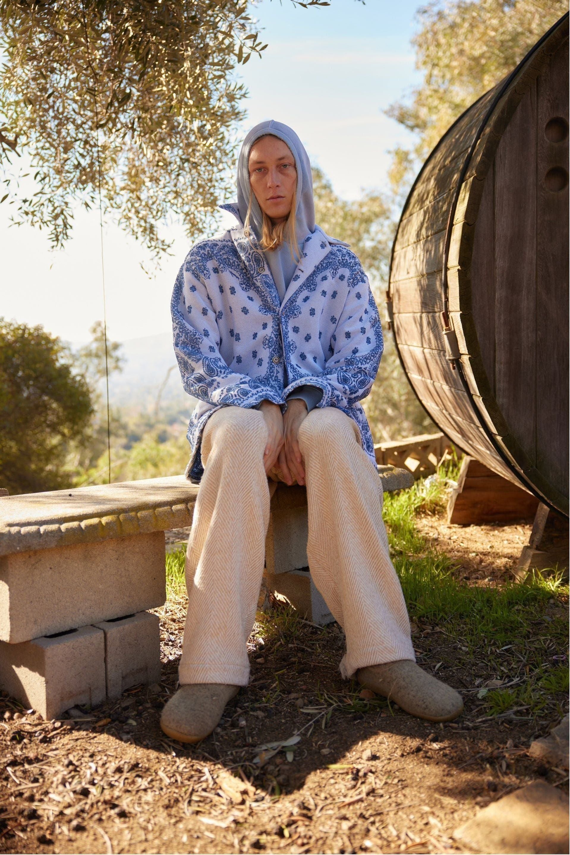 The Paisley Blanket Shirt Jacket - Indigo - DUNE + SALT