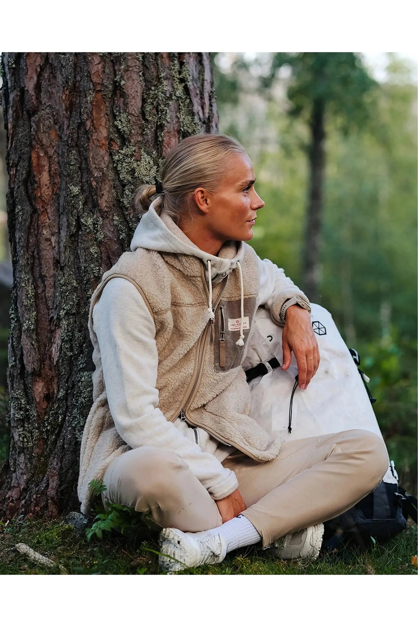 Women's Heroes Wool Fleece Vest - Natural - DUNE + SALT