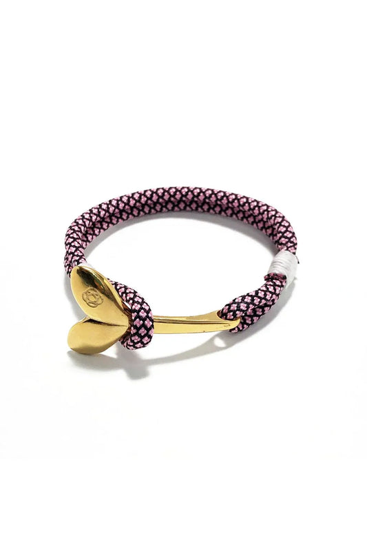 Pink Diamond Nautical Stainless Steel Whale Tail Bracelet - DUNE + SALT