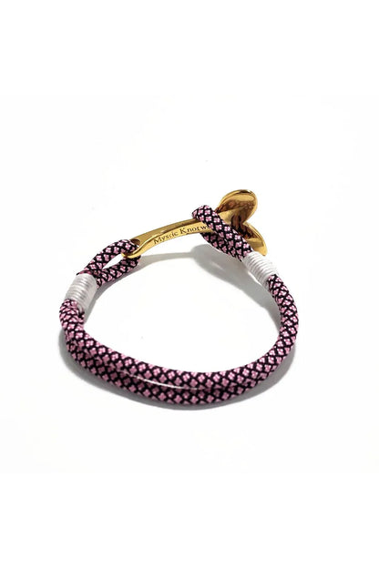 Pink Diamond Nautical Stainless Steel Whale Tail Bracelet - DUNE + SALT