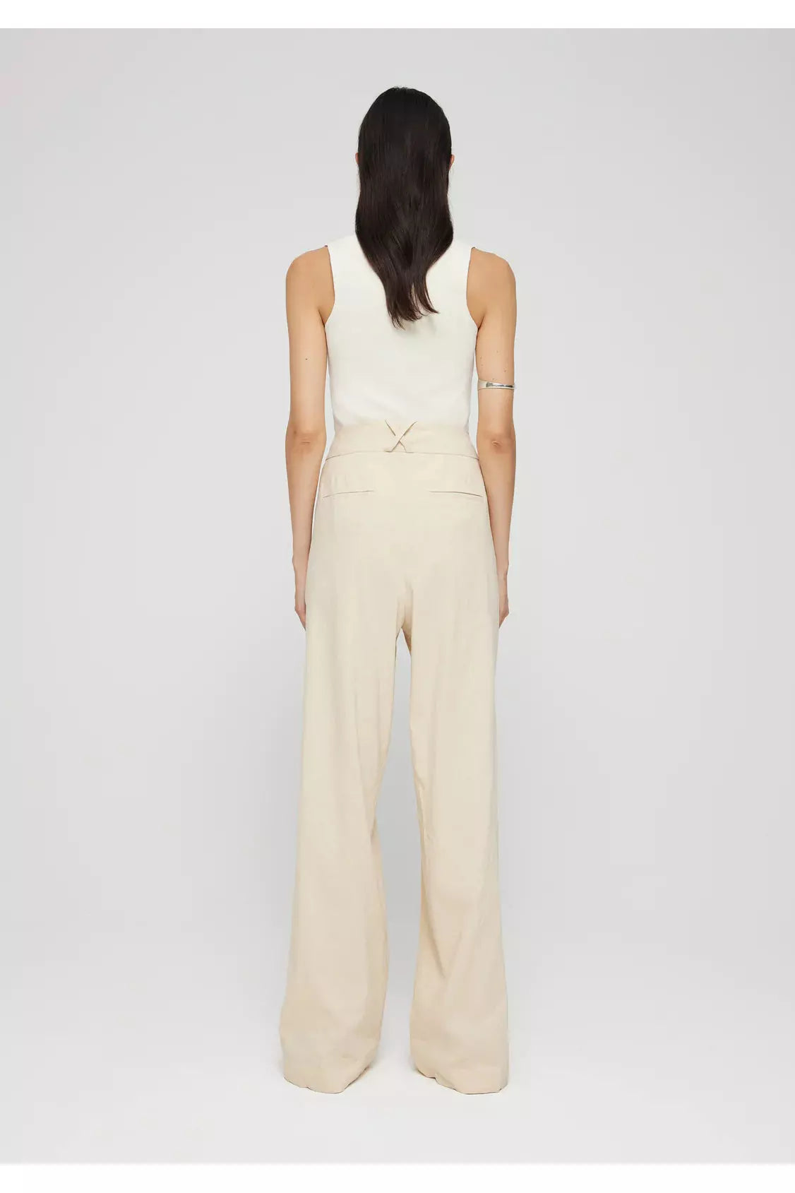 Tailored Linen-Blend Trousers - Cream - DUNE + SALT