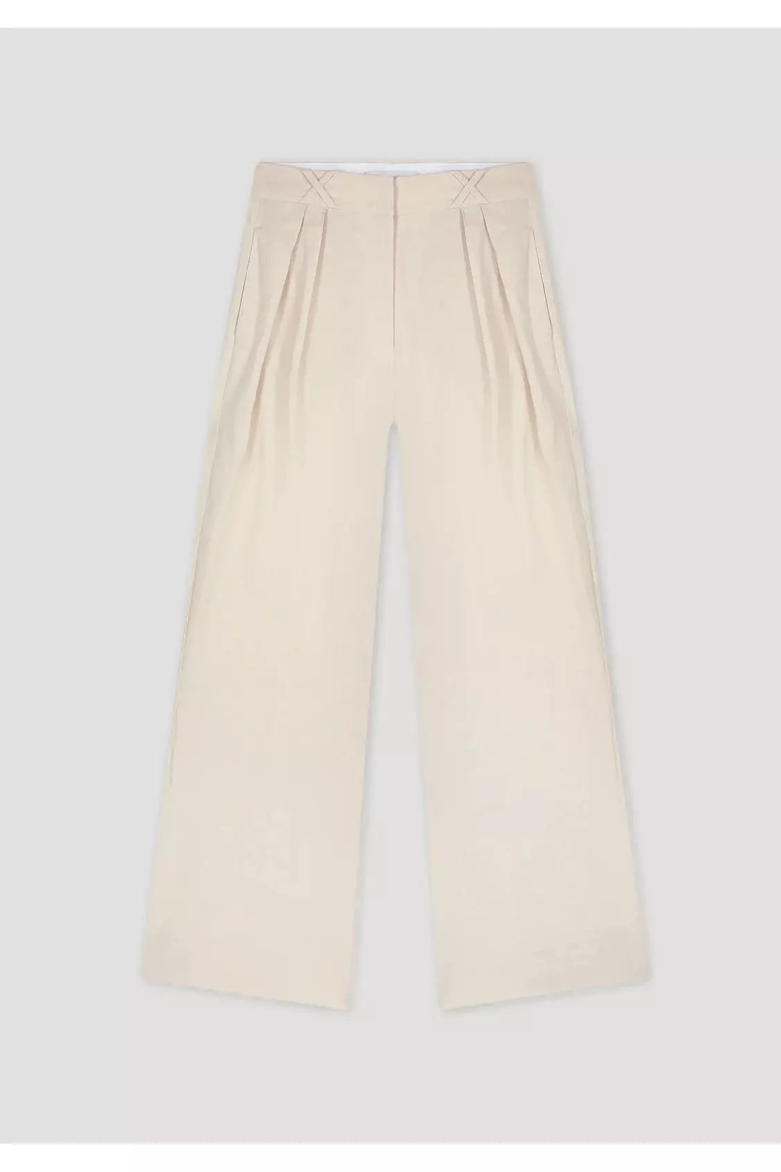 Tailored Linen-Blend Trousers - Cream - DUNE + SALT