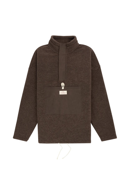 Men's V-Bond Waxed Fleece - Cowboy/Brown - DUNE + SALT