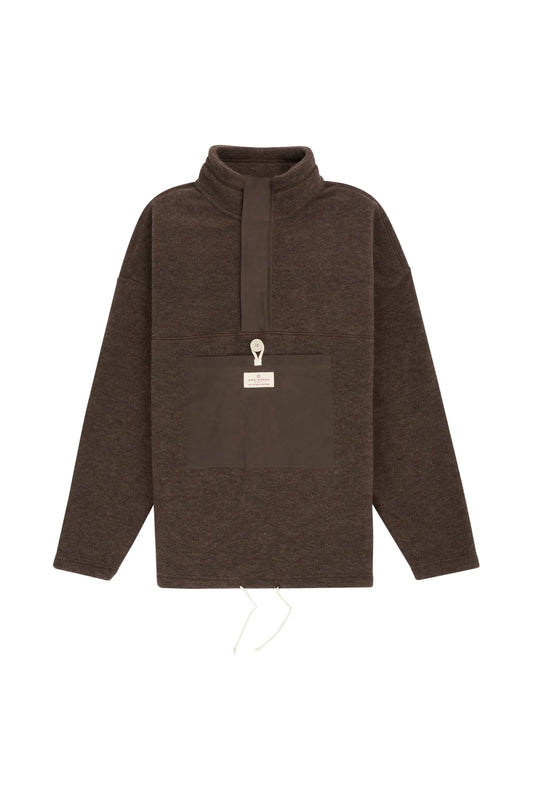 Men's V-Bond Waxed Fleece - Cowboy/Brown - DUNE + SALT