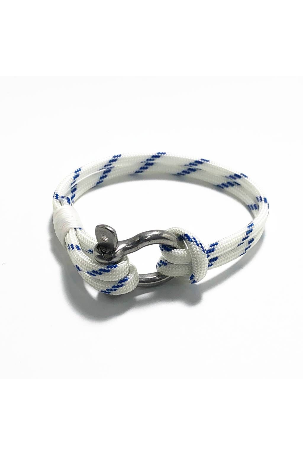 Blue Stripe Nautical Shackle Bracelet - DUNE + SALT
