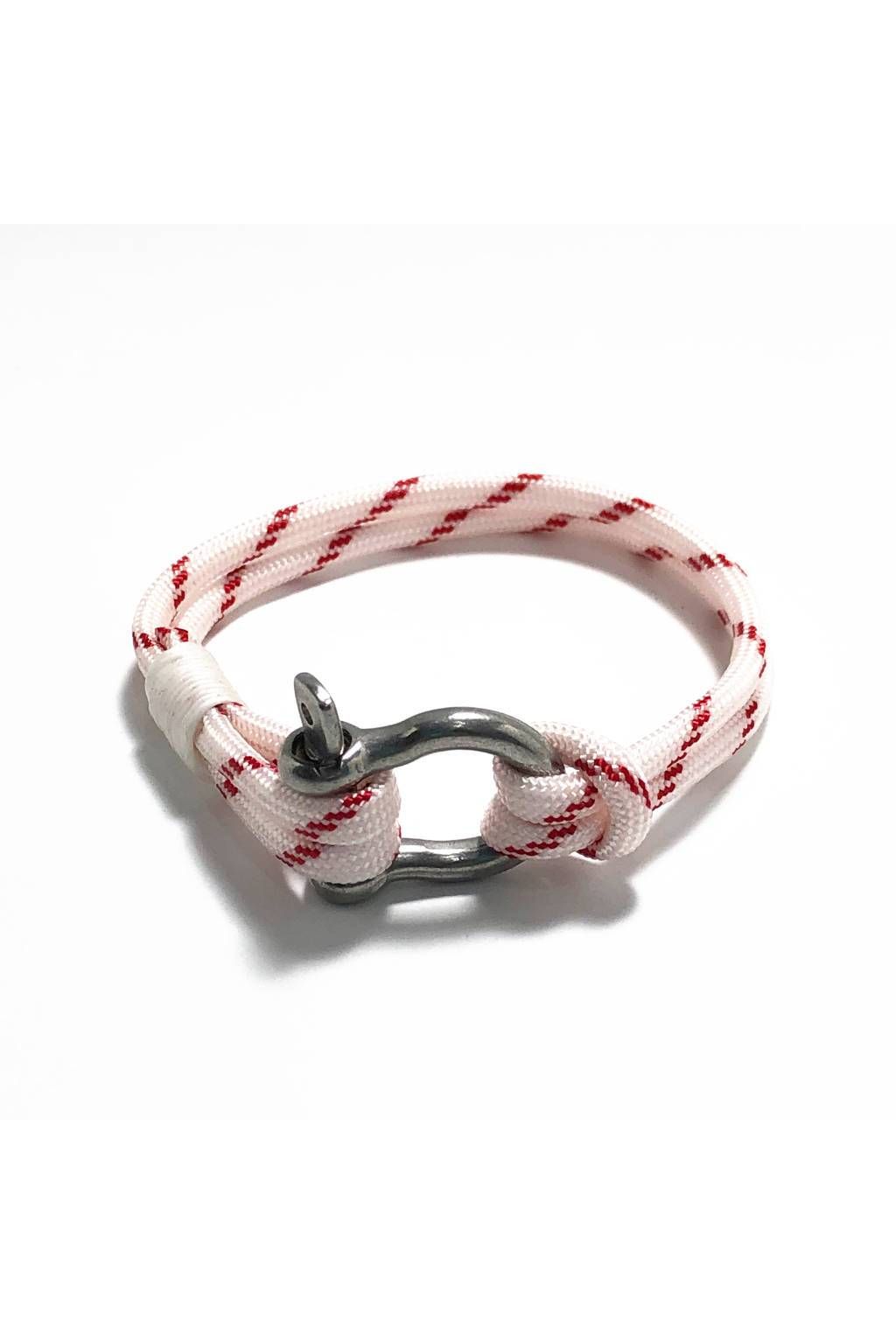 Red Stripe Nautical Shackle Bracelet - DUNE + SALT