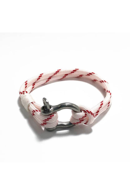 Red Stripe Nautical Shackle Bracelet - DUNE + SALT