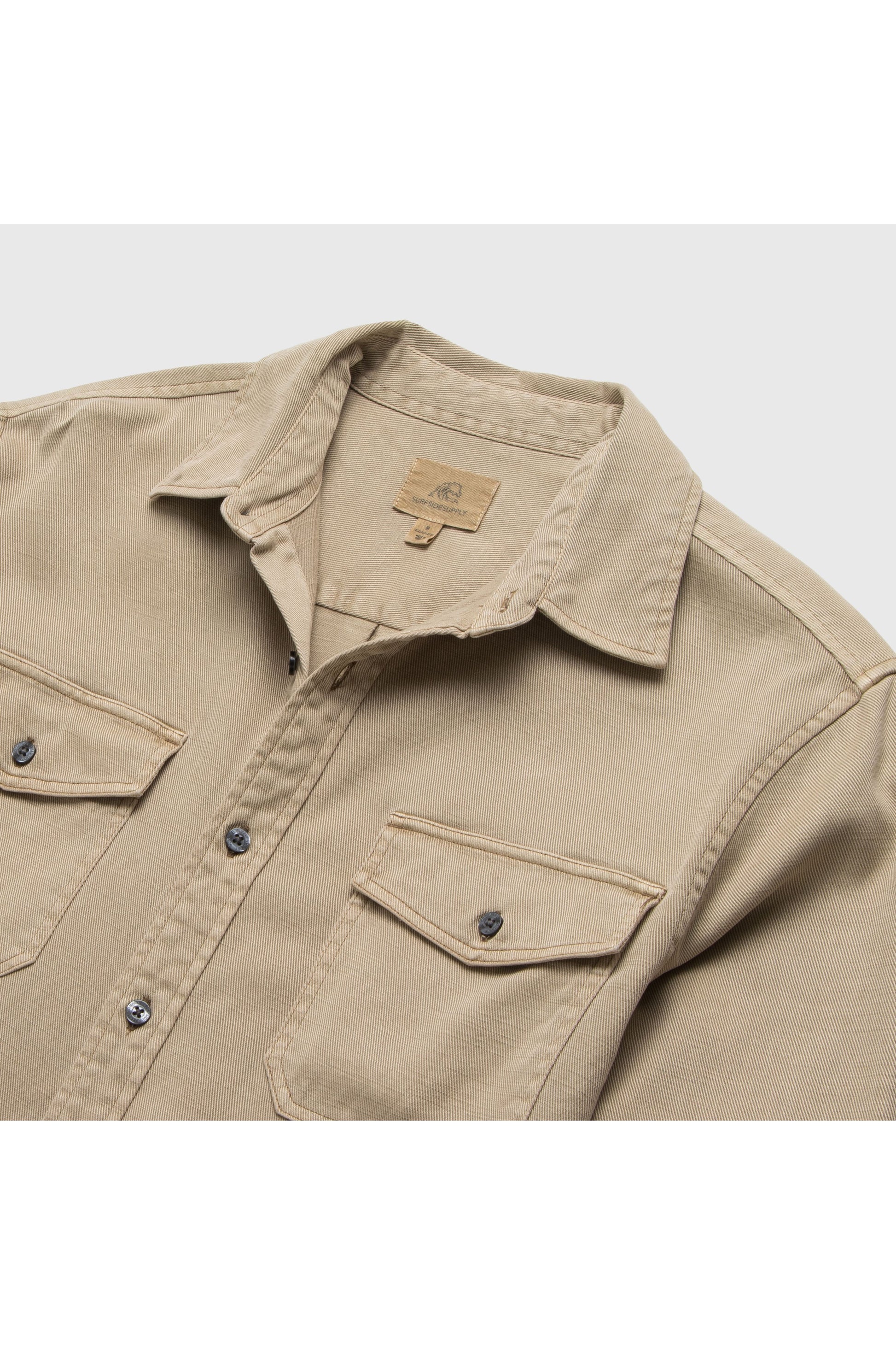 Jeb L/S Two-Pocket Garment-Dyed Shirt - Chinchilla - DUNE + SALT