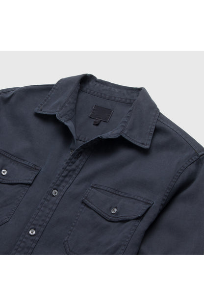 Jeb L/S Two-Pocket Garment-Dyed Shirt - Navy - DUNE + SALT