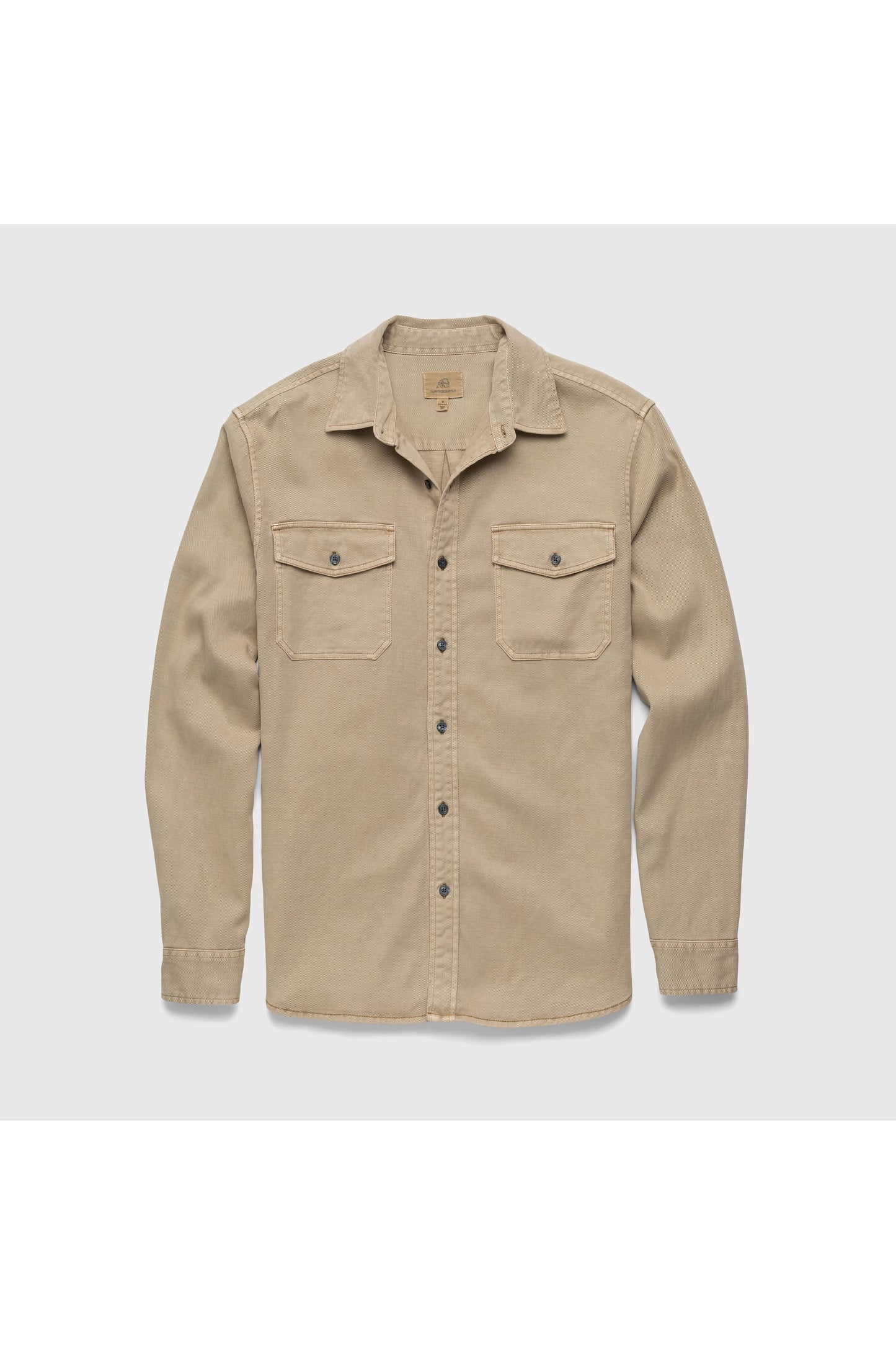 Jeb L/S Two-Pocket Garment-Dyed Shirt - Chinchilla - DUNE + SALT