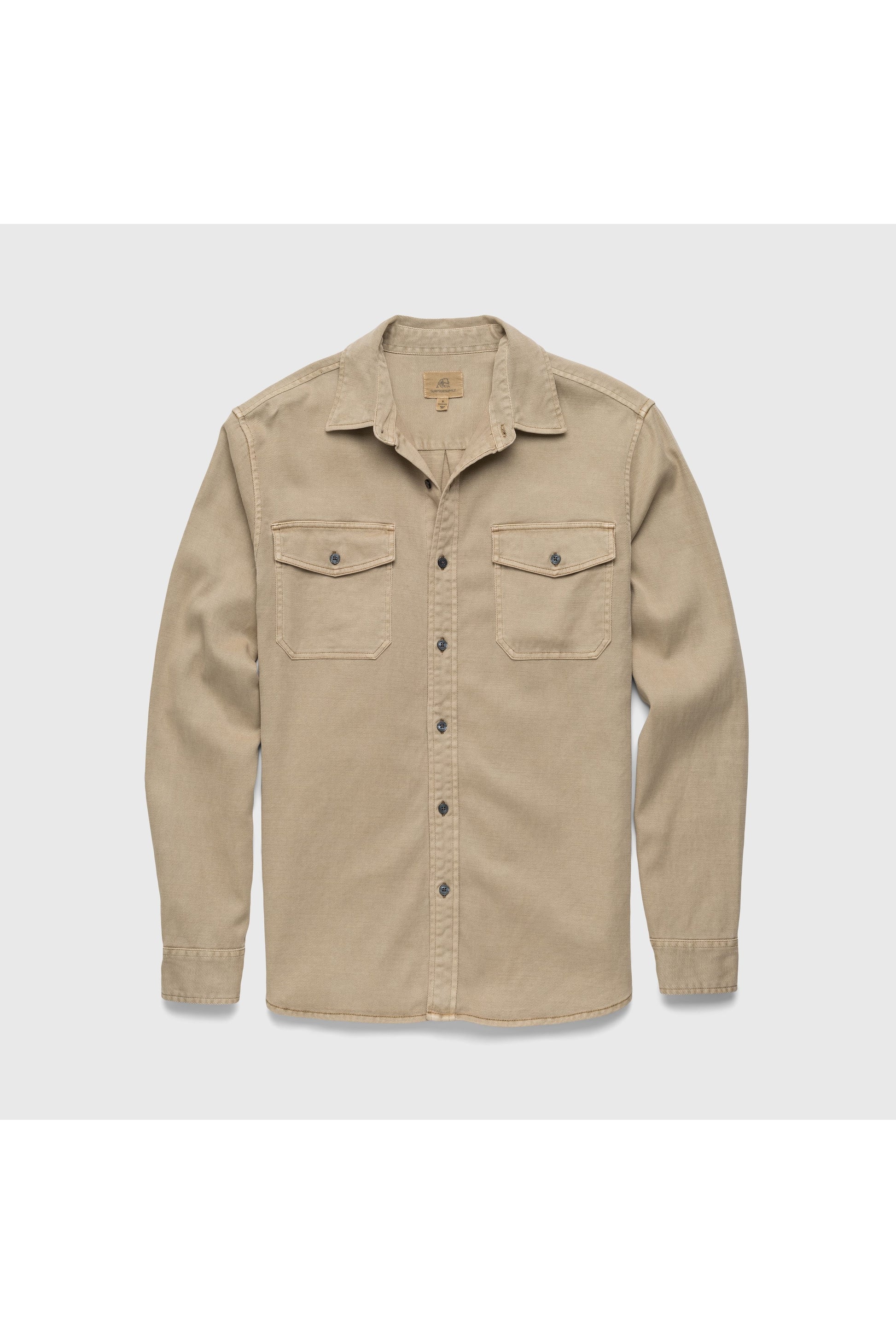 Jeb L/S Two-Pocket Garment-Dyed Shirt - Chinchilla - DUNE + SALT