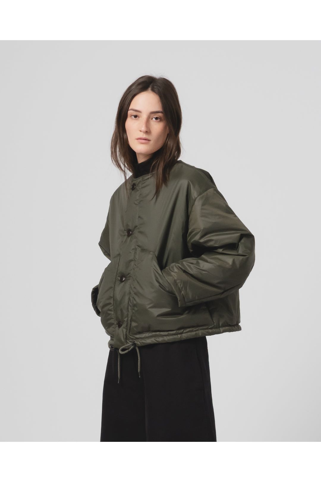 G.O.D Nuclear Padded Nylon Jacket - Dusty Green