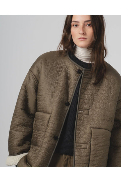 G.O.D Solar Piumino Nylon Jacket - Fossil/Off White