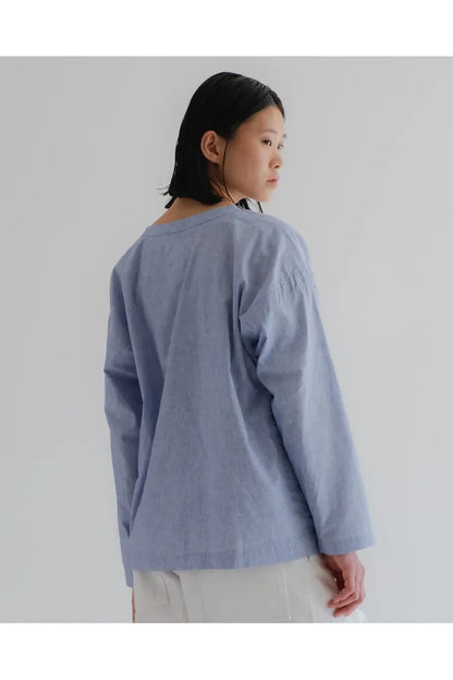 G.O.D Gardner Linen Poplin Smock - Light Blue - DUNE + SALT