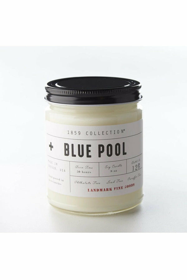 Landmark Fine Goods 1859 Collection - Blue Pool Candle Dark Gray
