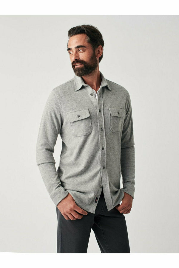 Faherty Legend Sweater Shirt - Fossil Grey Light Gray
