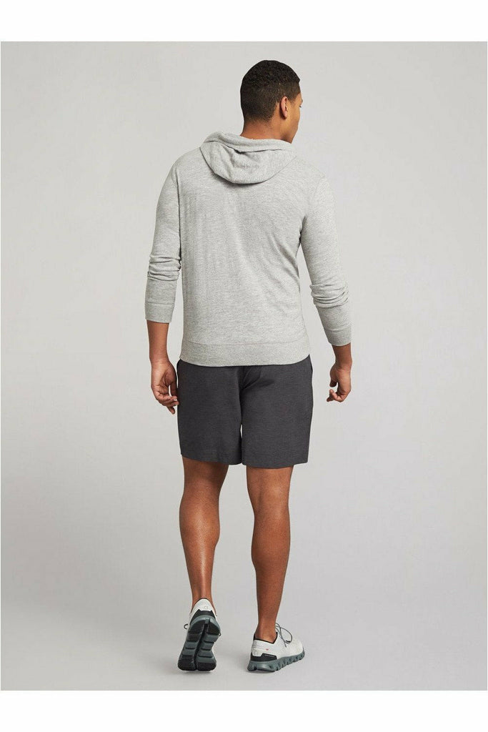 Faherty Slub Cotton Hoodie - Light Grey Heather Dark Slate Gray