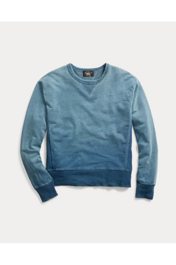 RRL Indigo French Terry Sweatshirt - Wash Blue Indigo Slate Gray
