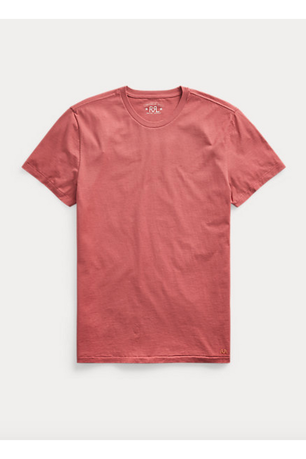 RRL Cotton Jersey Crewneck T-Shirt - Burnt Clay Maroon