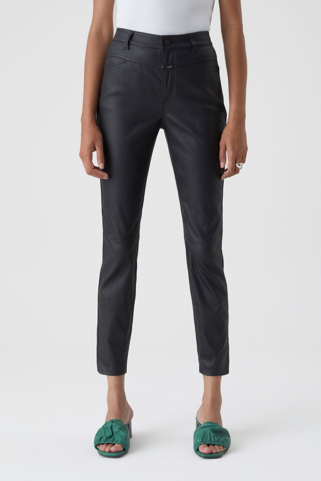 Skinny Pusher Stretch Leather Pants - Black - DUNE + SALT
