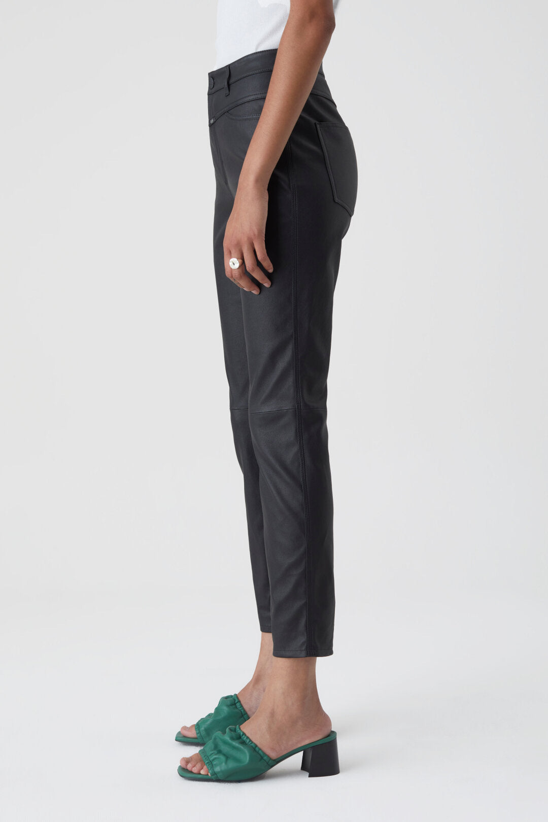 Skinny Pusher Stretch Leather Pants - Black - DUNE + SALT