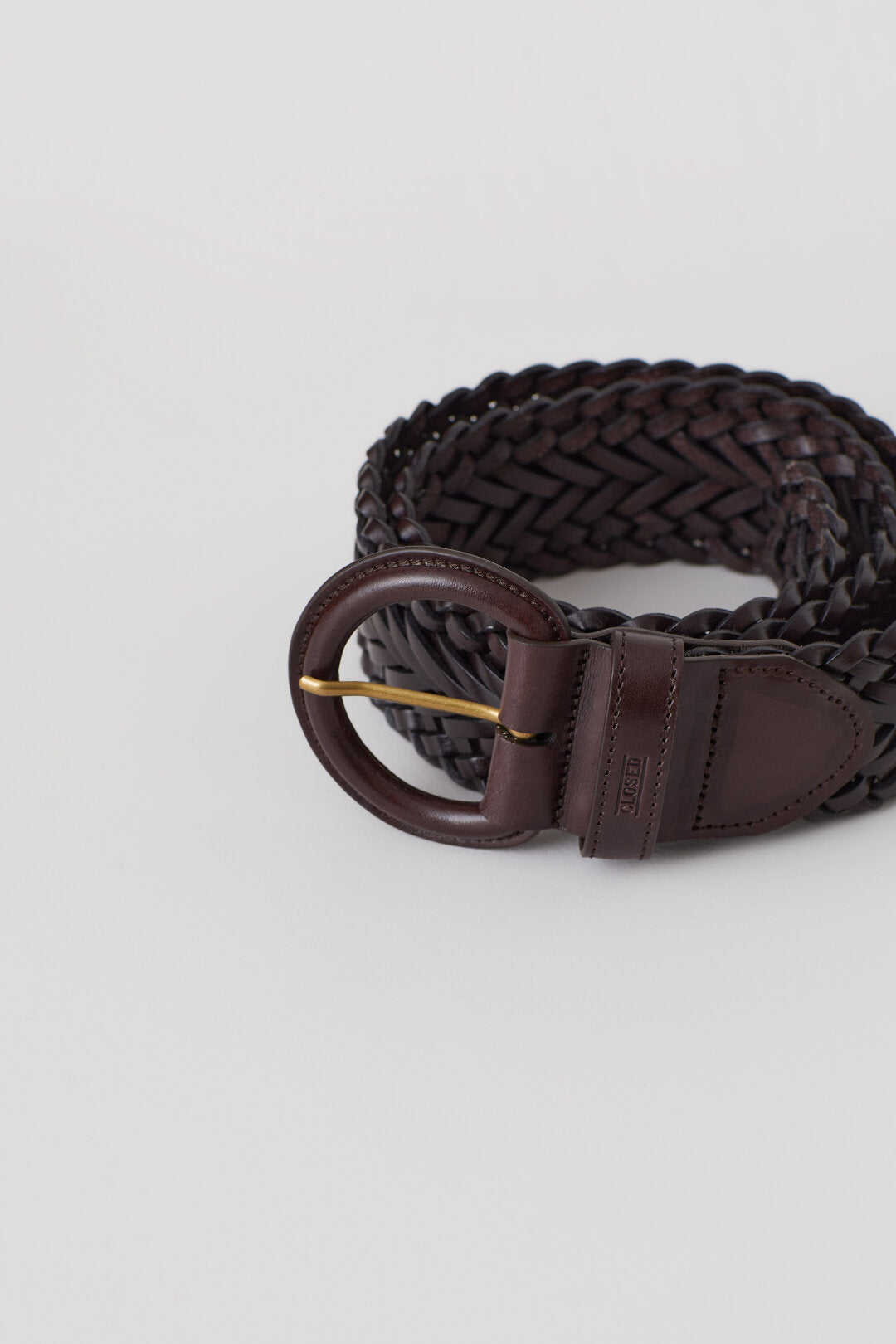 Braided Leather Belt - Burgundy - DUNE + SALT