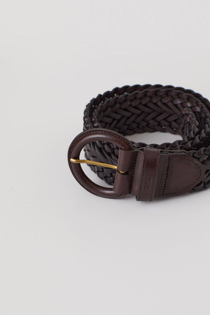 Braided Leather Belt - Burgundy - DUNE + SALT