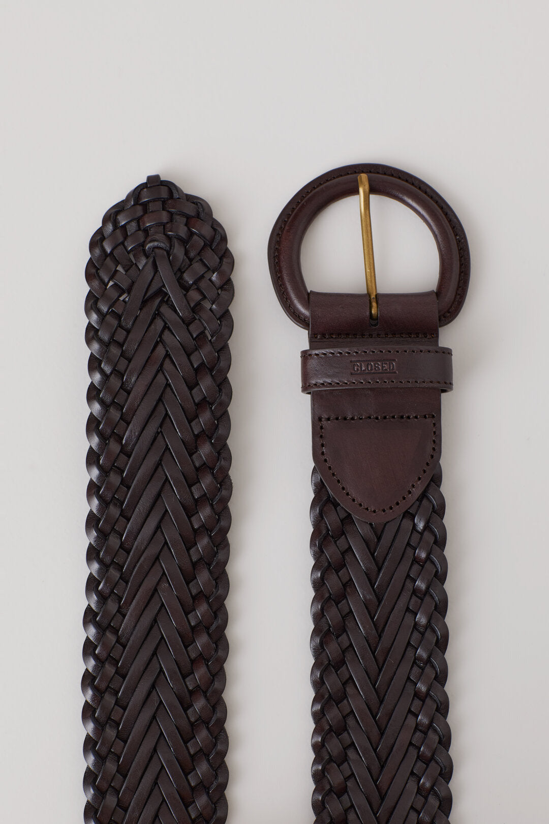 Braided Leather Belt - Burgundy - DUNE + SALT
