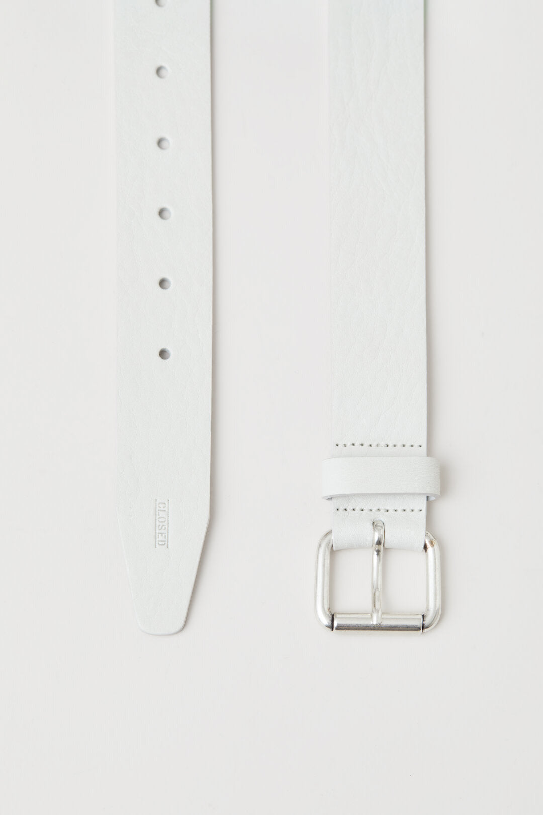 Leather Belt with Metal Buckle - Ivory - DUNE + SALT