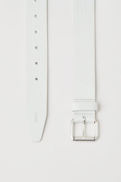 Leather Belt with Metal Buckle - Ivory - DUNE + SALT
