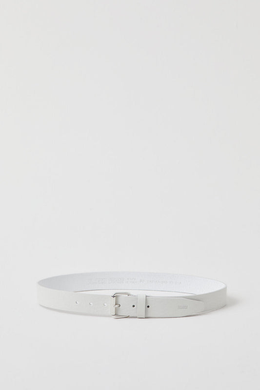 Leather Belt with Metal Buckle - Ivory - DUNE + SALT