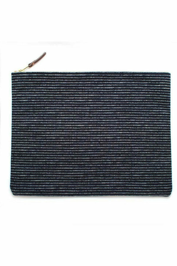 General Knot Laptop Sleeve - Indigo Chalk Stripe Dark Slate Gray